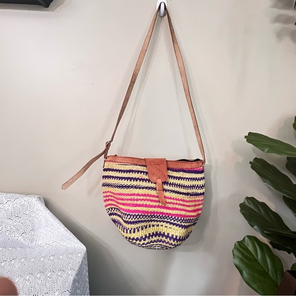 Africa sisal bag, woven shoulder bag like new - Picture 4 of 6